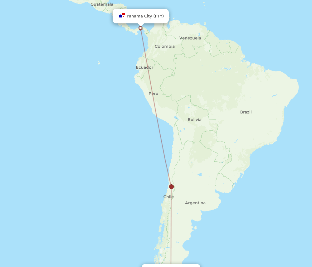 PTY-PUQ flight routes