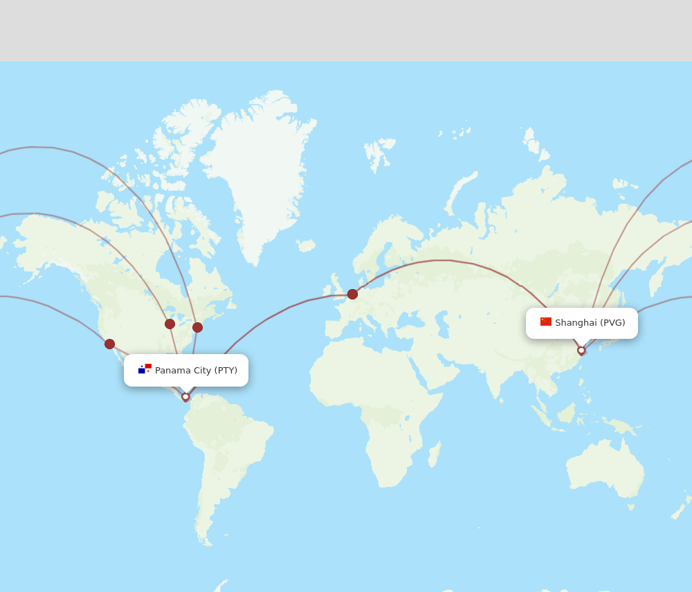 PTY-PVG flight routes