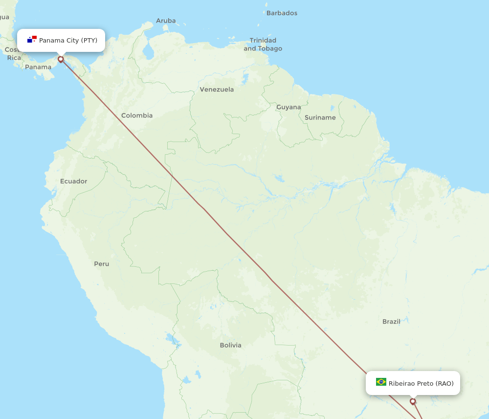 PTY-RAO flight routes