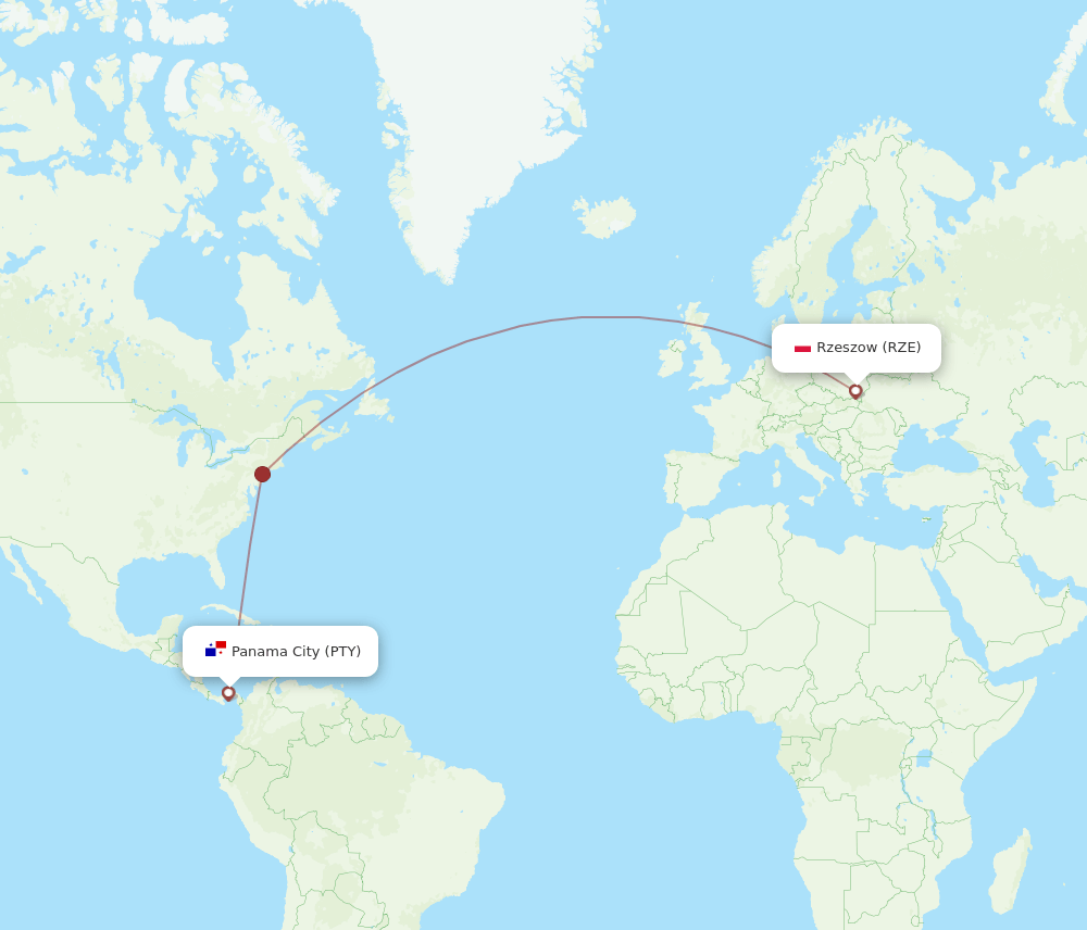 PTY-RZE flight routes