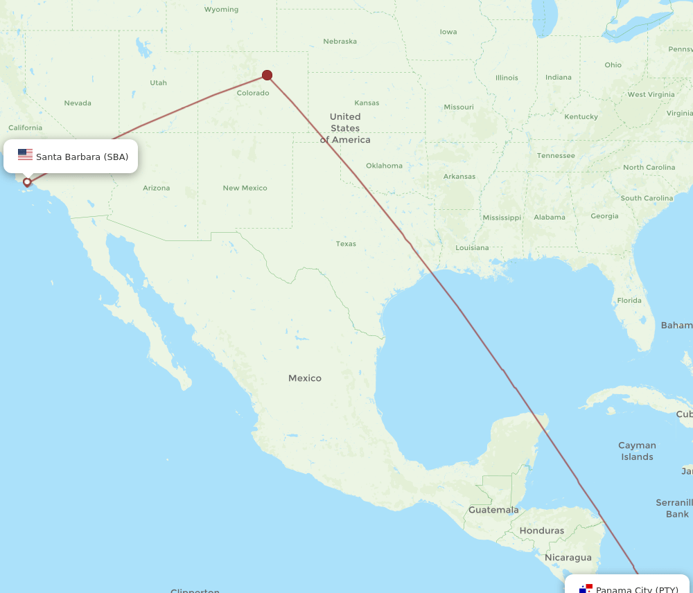 PTY-SBA flight routes