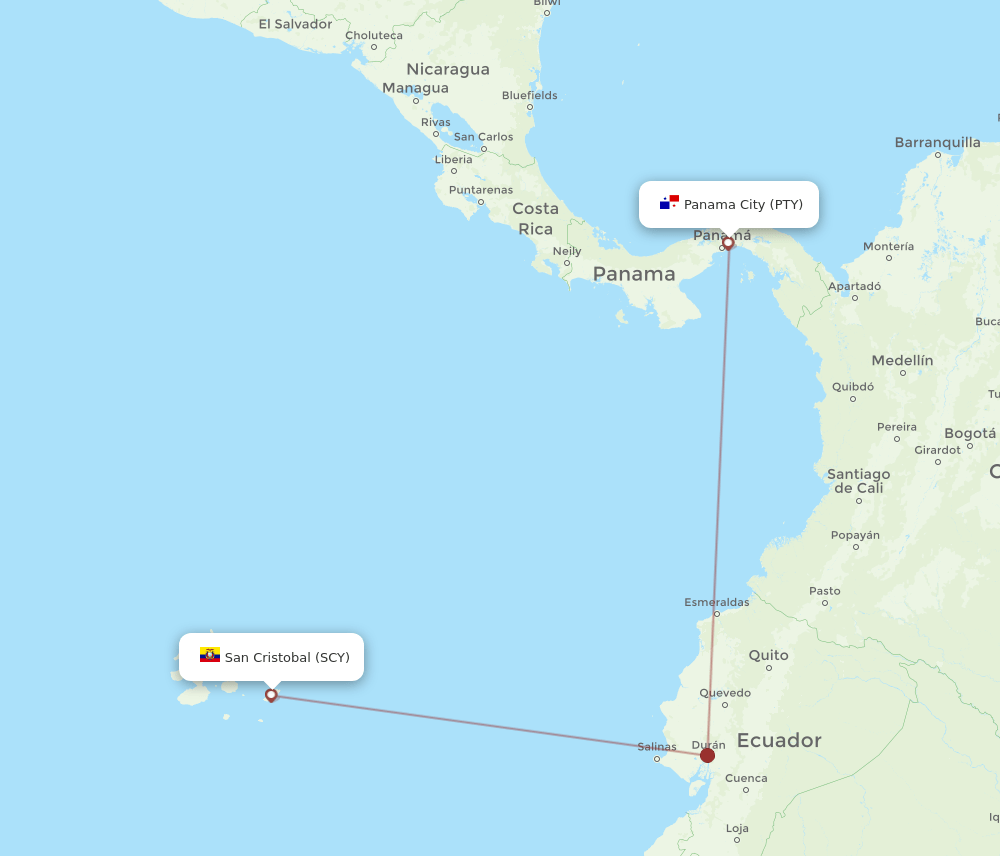 PTY-SCY flight routes