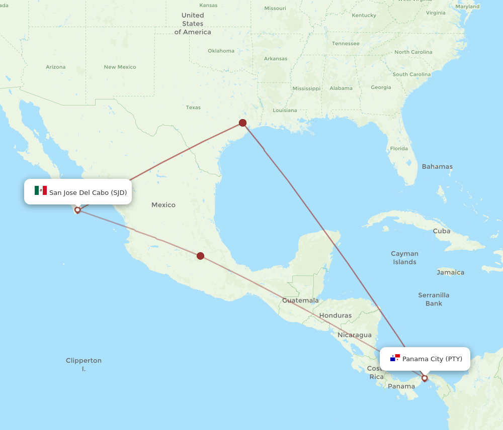 PTY-SJD flight routes