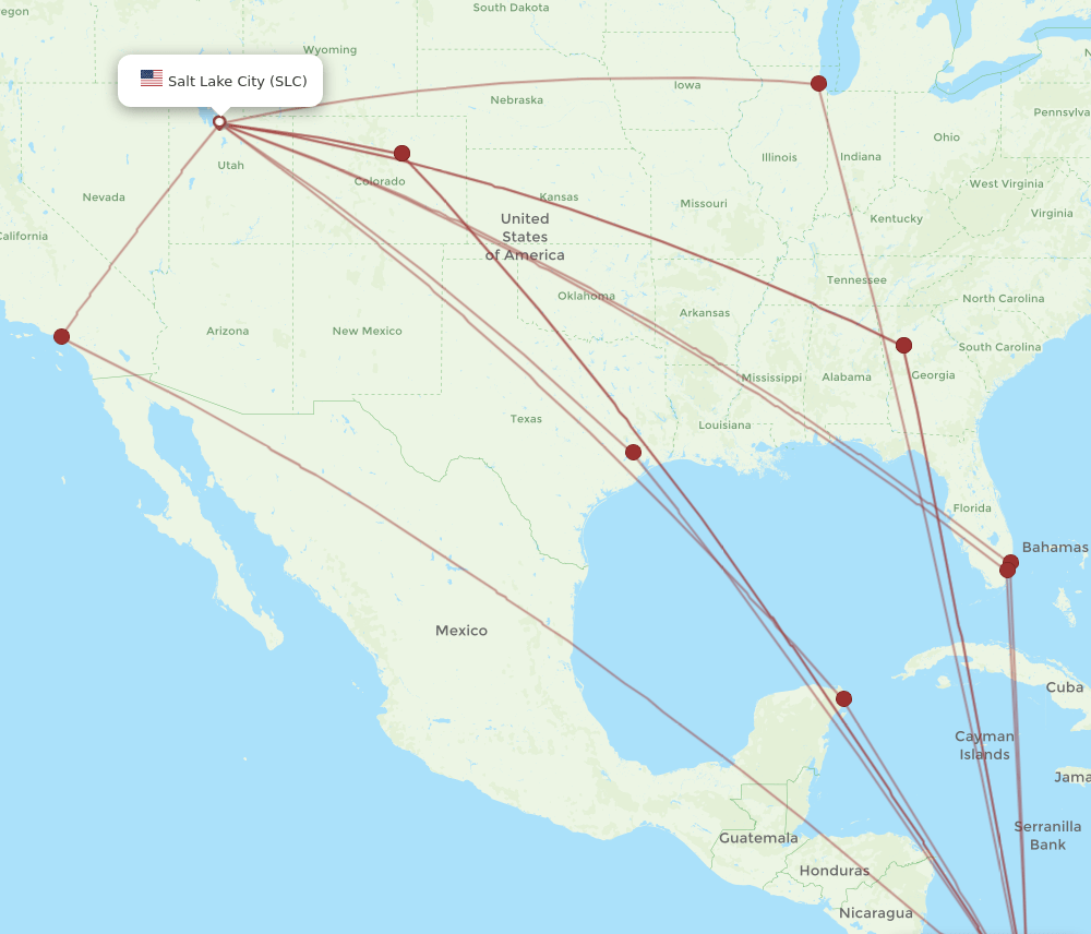 PTY-SLC flight routes