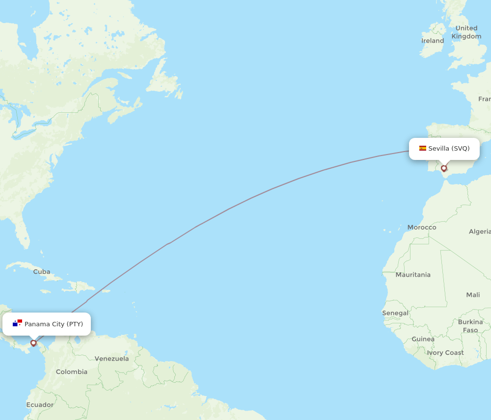 PTY-SVQ flight routes