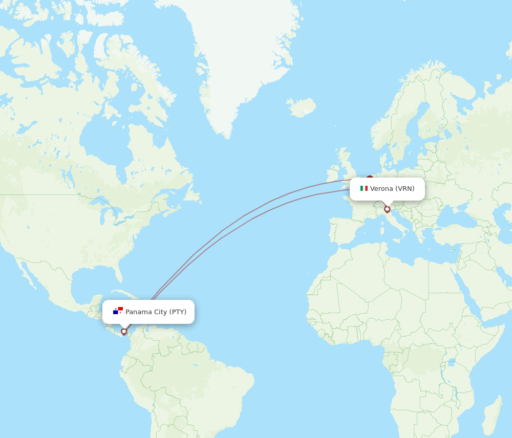 PTY-VRN flight routes
