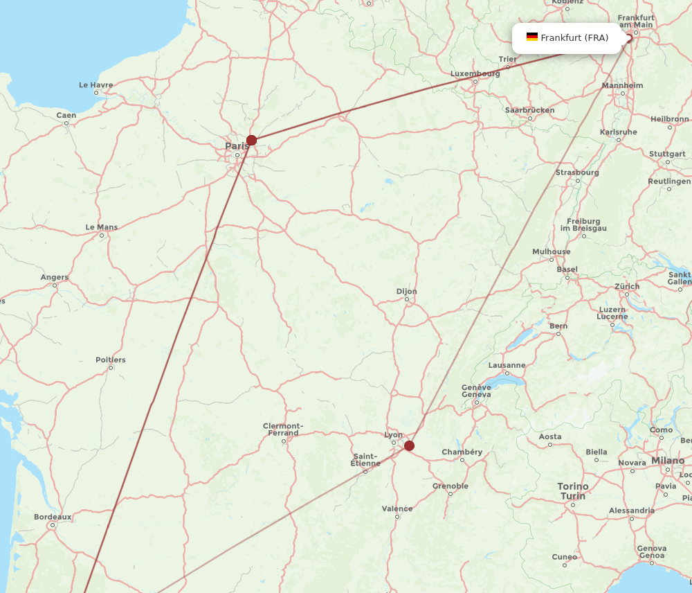 PUF to FRA flights and routes map