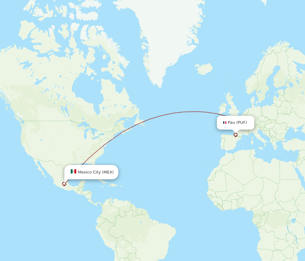 PUF-MEX flight routes
