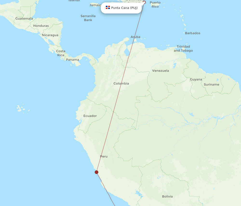 PUJ-ANF flight routes