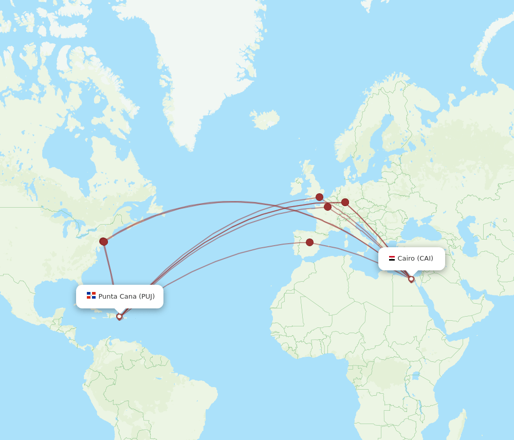 PUJ-CAI flight routes