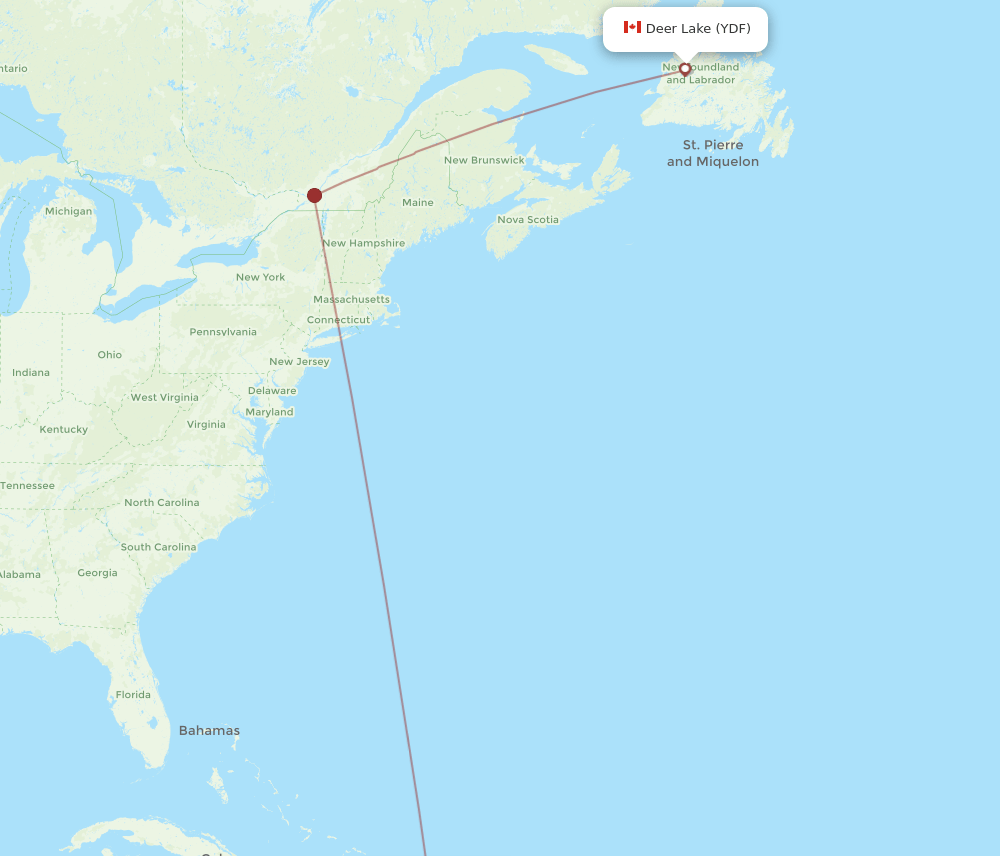 PUJ-YDF flight routes