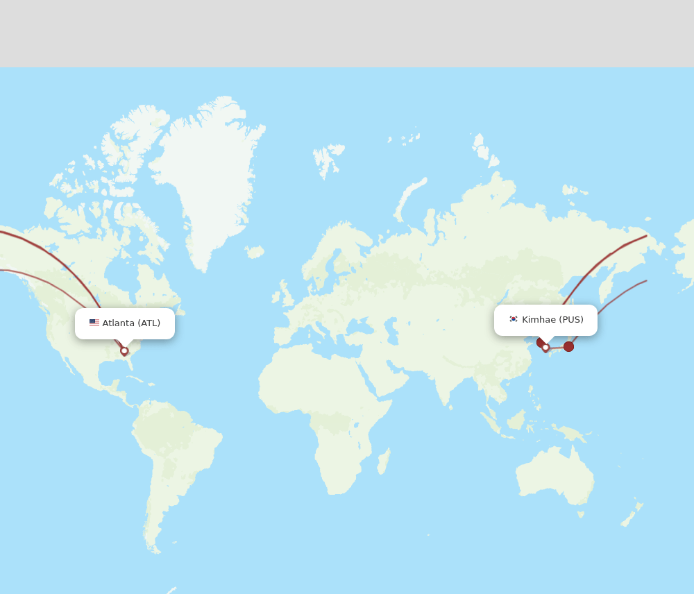 PUS-ATL flight routes