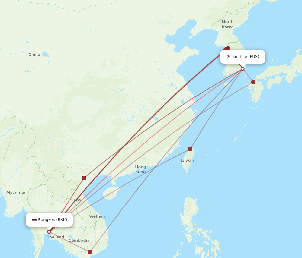 PUS-BKK flight routes