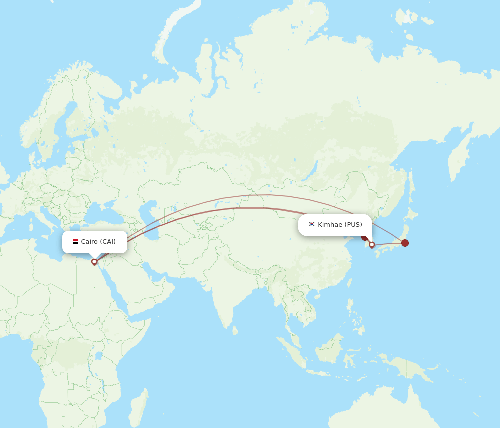 PUS-CAI flight routes
