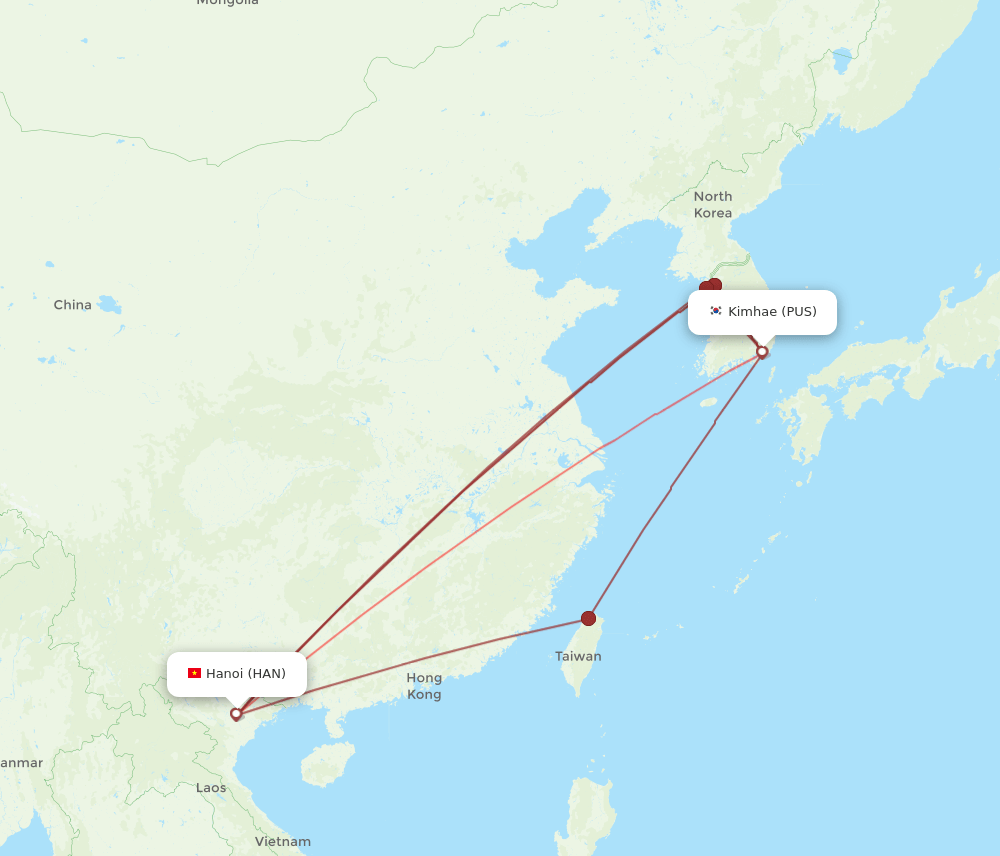 PUS-HAN flight routes