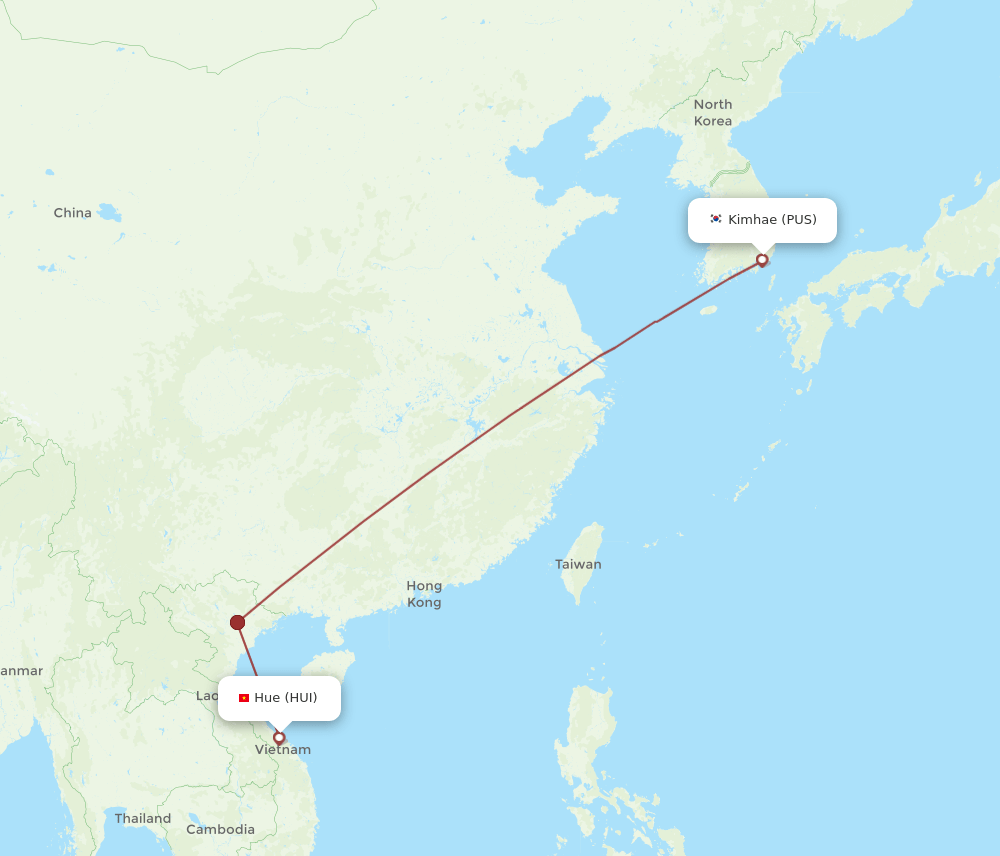 PUS-HUI flight routes