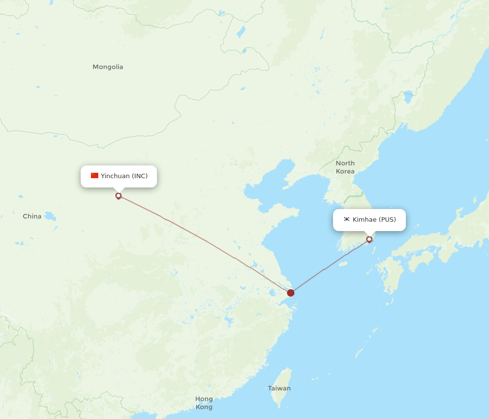 PUS-INC flight routes
