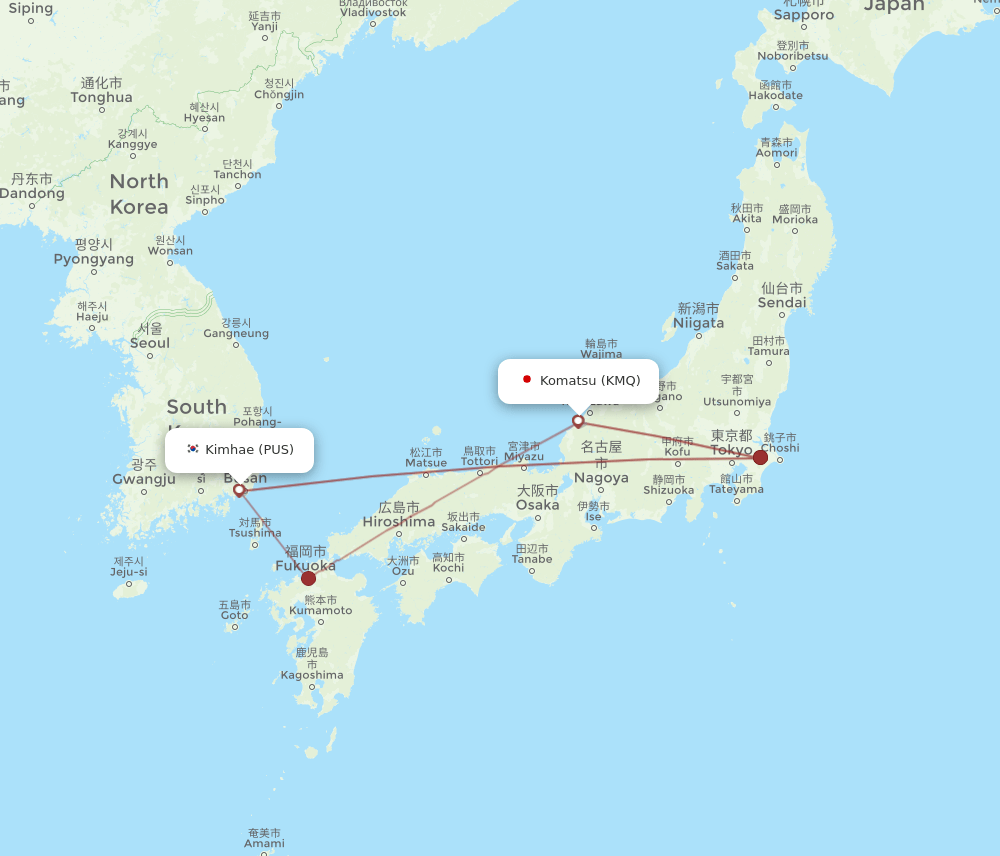 PUS-KMQ flight routes
