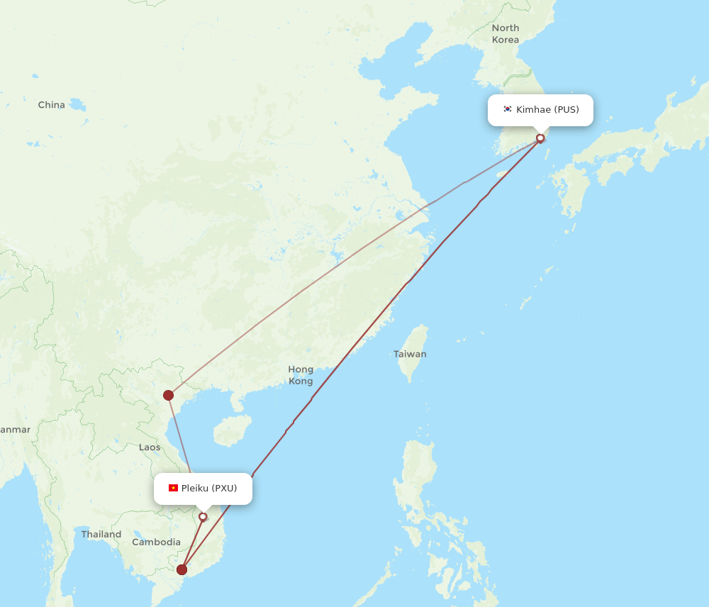 PUS-PXU flight routes