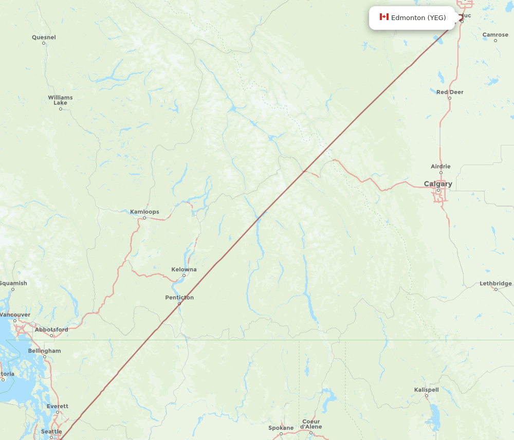 PUW-YEG flight routes