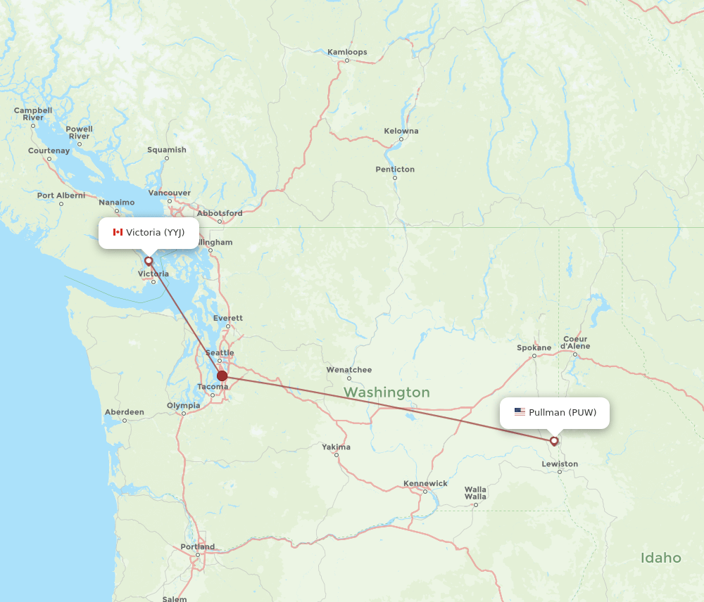 PUW-YYJ flight routes