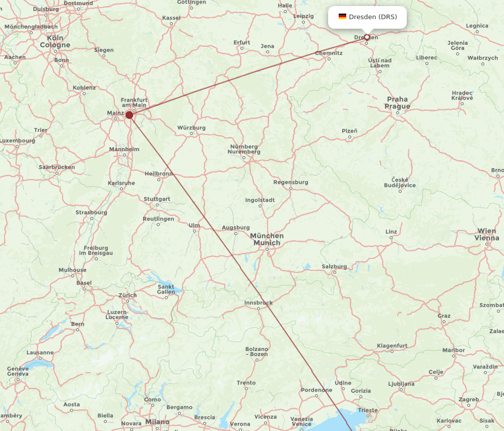 PUY to DRS flights and routes map