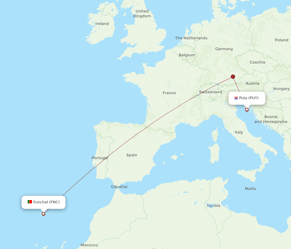 PUY-FNC flight routes