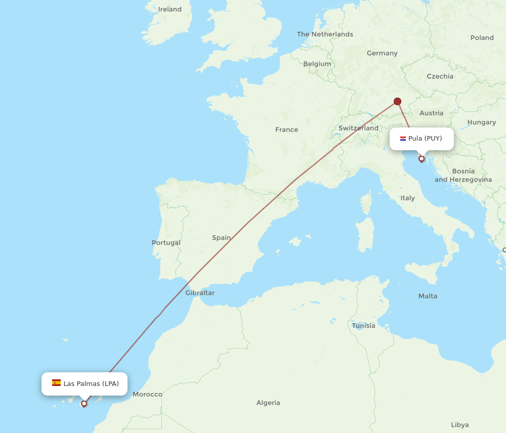 PUY-LPA flight routes