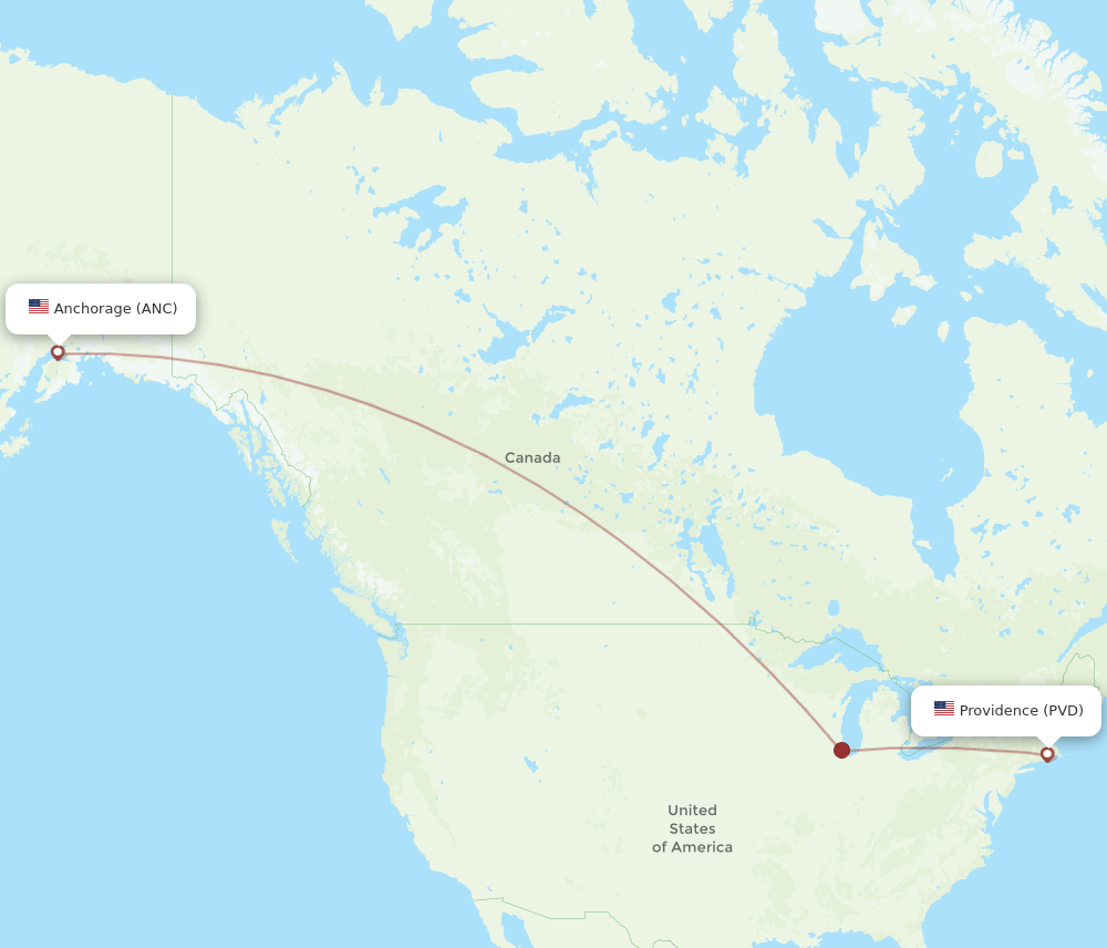 PVD-ANC flight routes