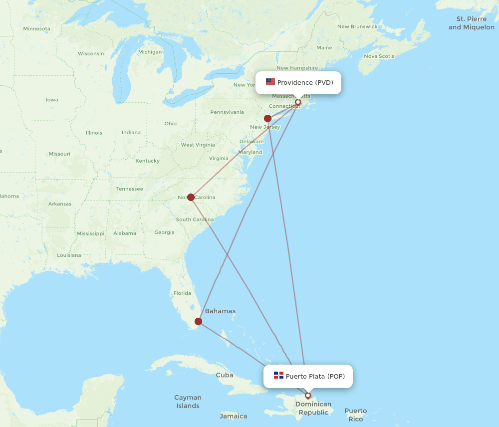 PVD-POP flight routes