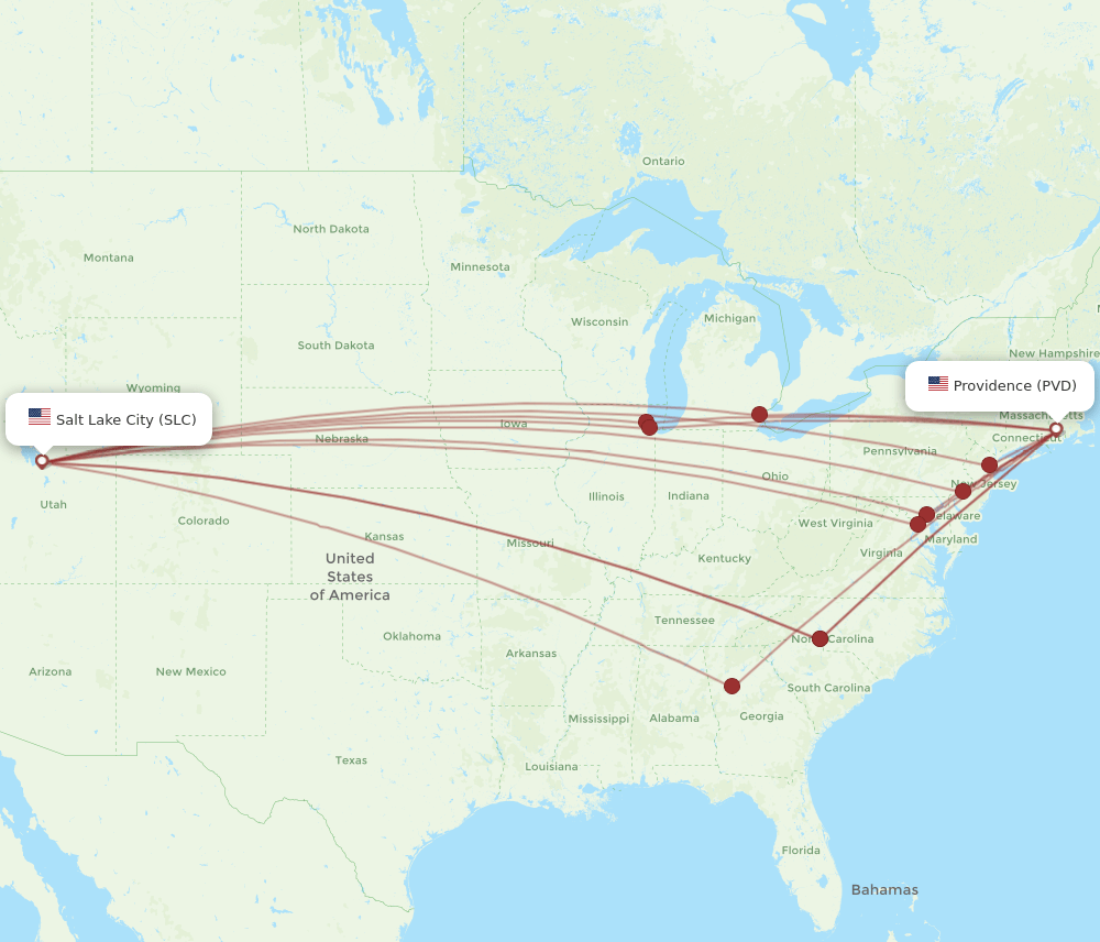 PVD-SLC flight routes