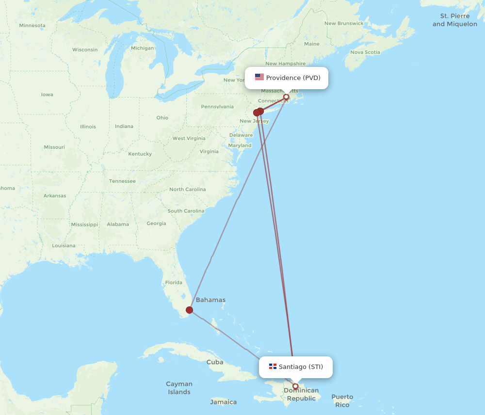PVD-STI flight routes