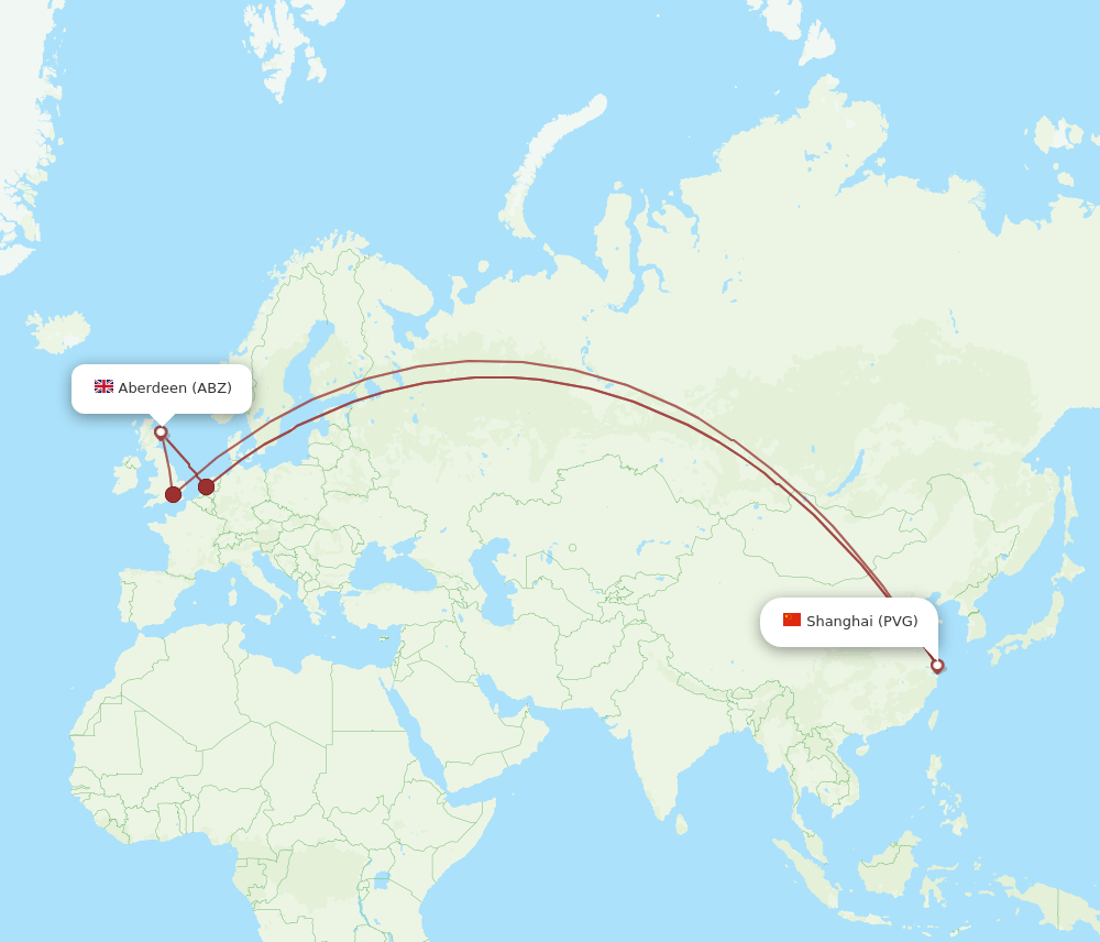 PVG-ABZ flight routes
