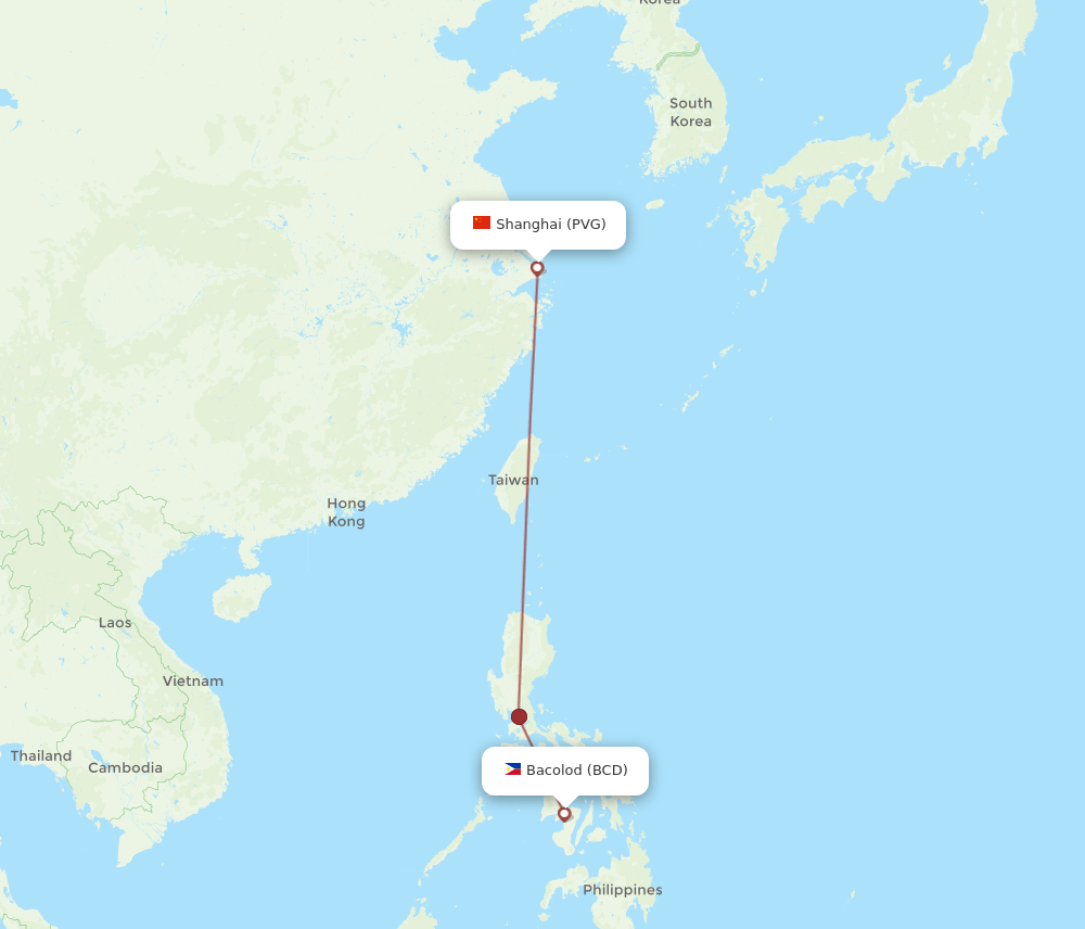 PVG-BCD flight routes