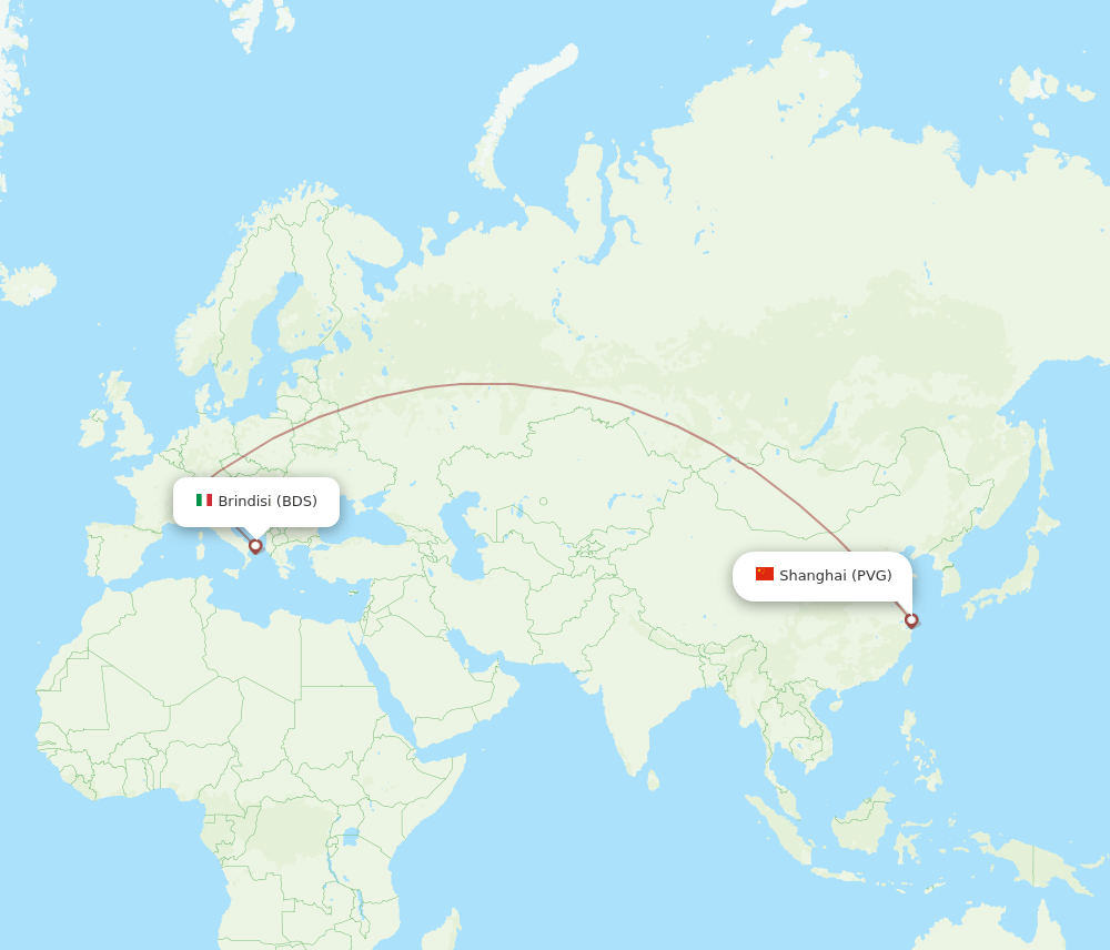 PVG-BDS flight routes