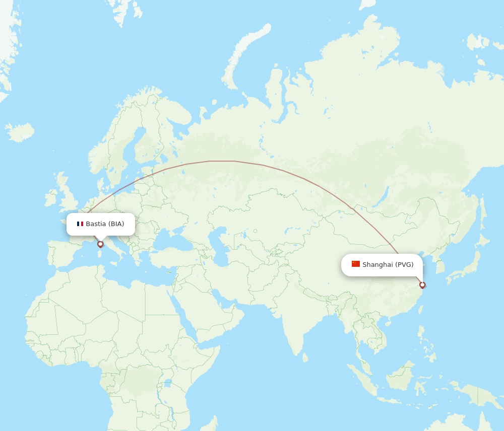PVG-BIA flight routes