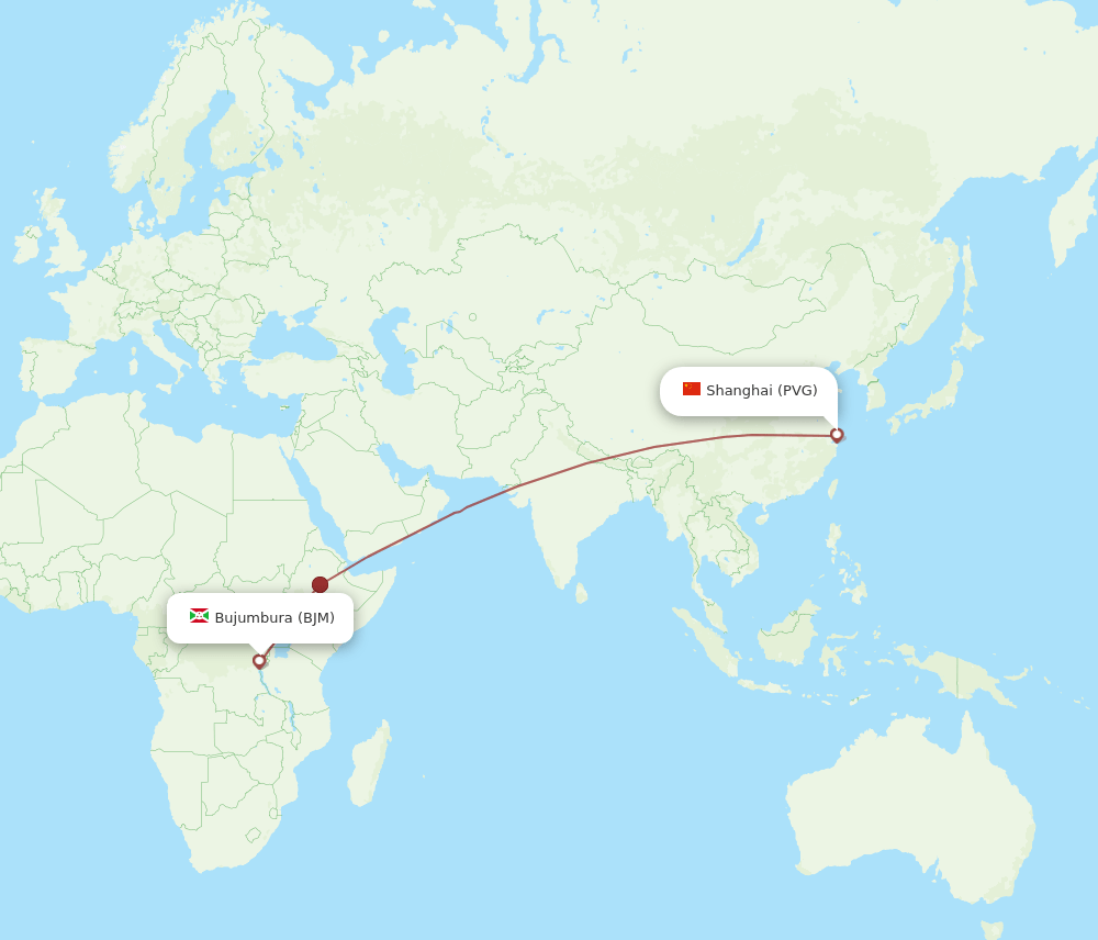 PVG-BJM flight routes