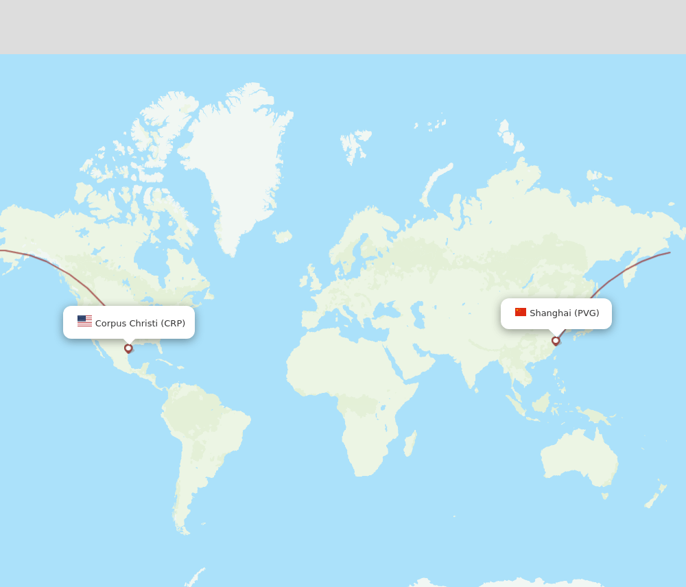 PVG to CRP flights and routes map