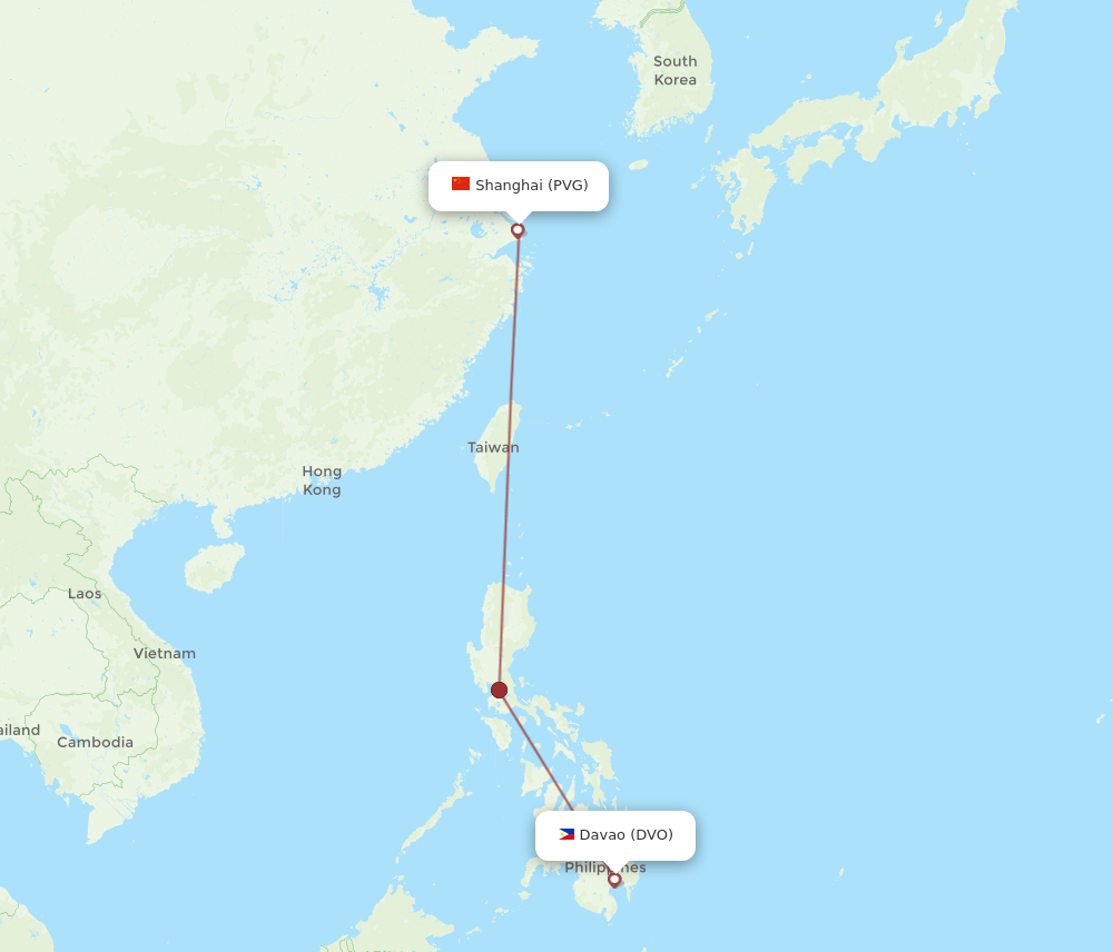 PVG-DVO flight routes
