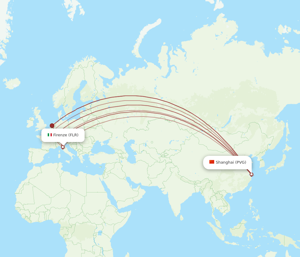 PVG-FLR flight routes