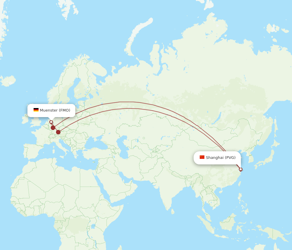 PVG-FMO flight routes