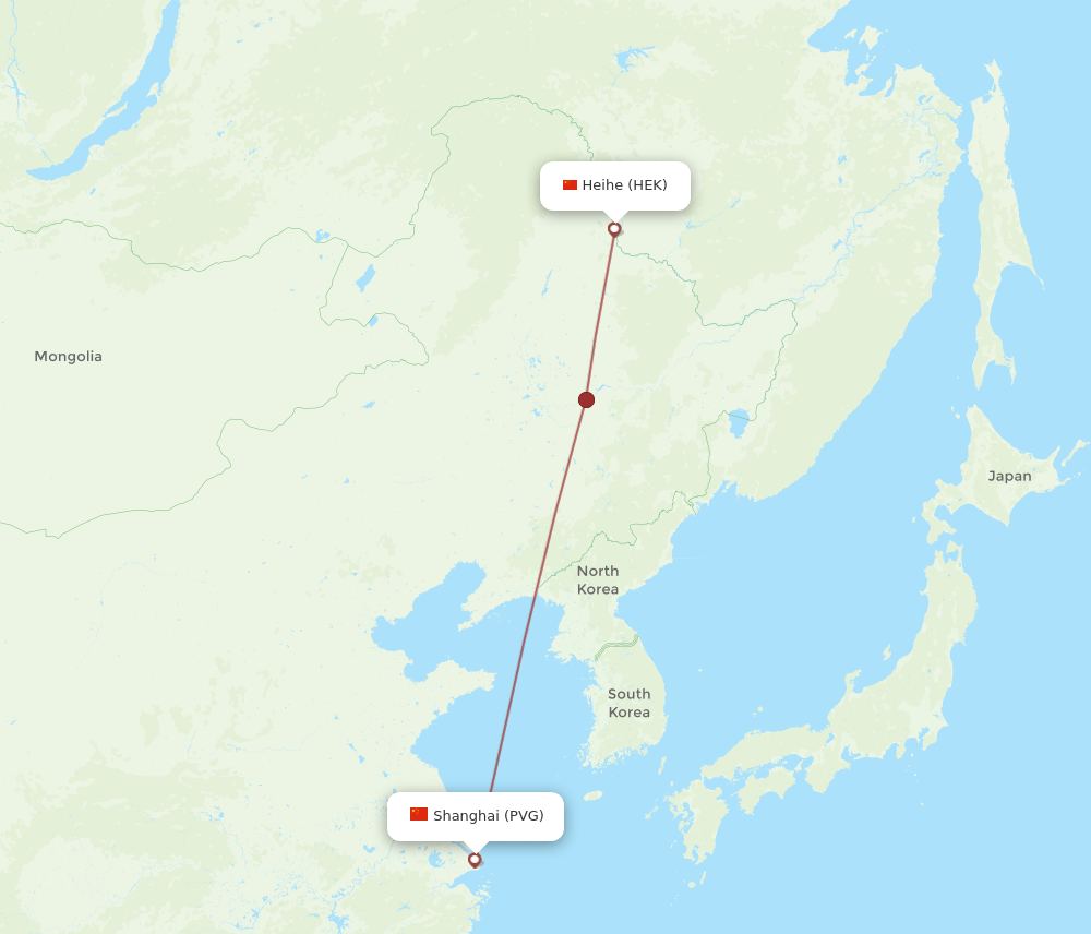 All Flight Routes From Shanghai To Heihe PVG To HEK Flight Routes all-flight-routes-from-shanghai-to-heihe-pvg-to-hek-flight-routes
