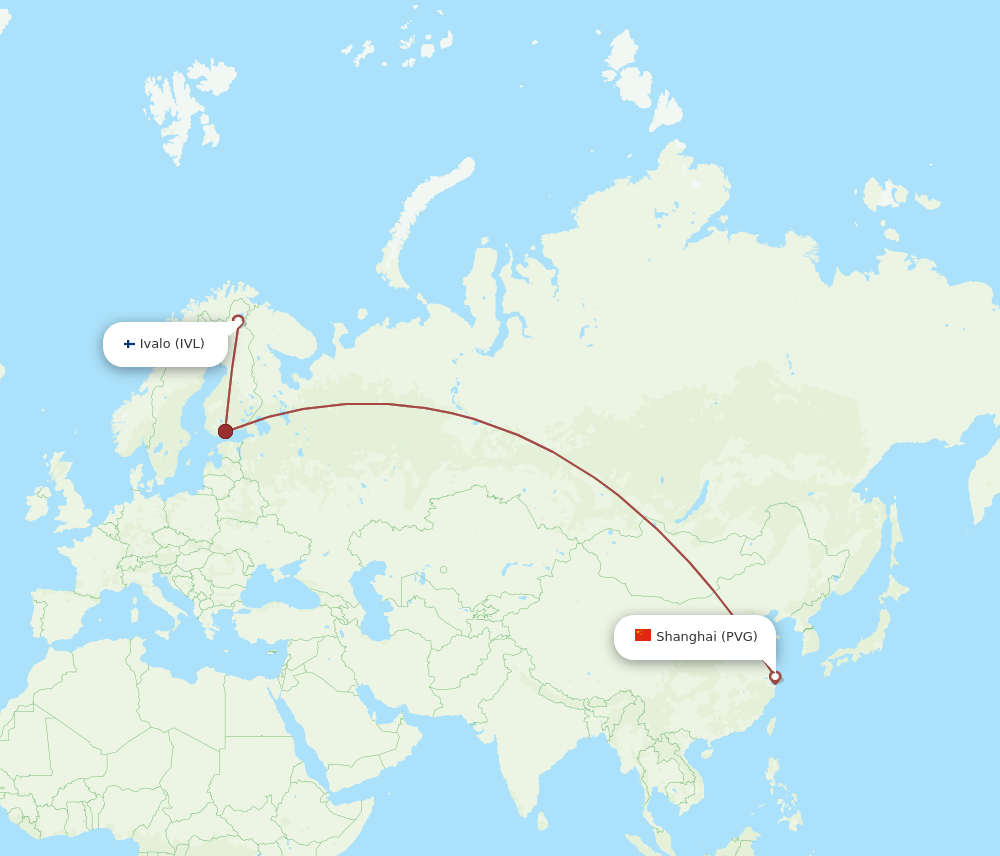 PVG-IVL flight routes