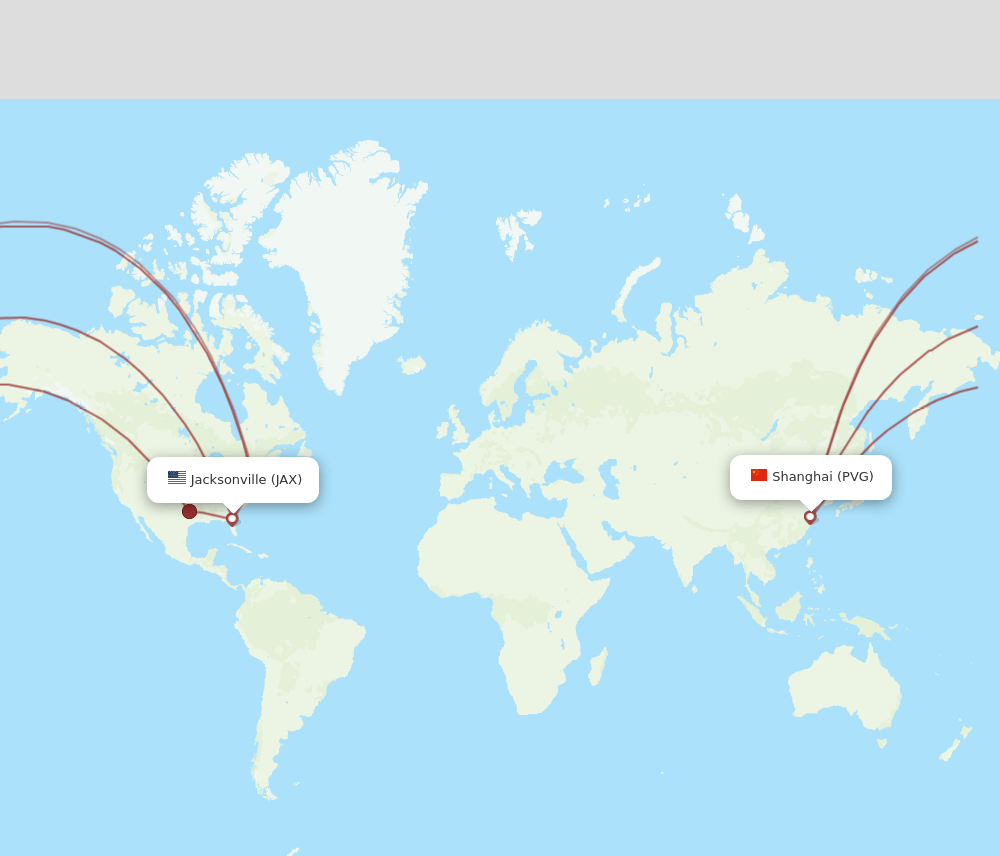 PVG-JAX flight routes