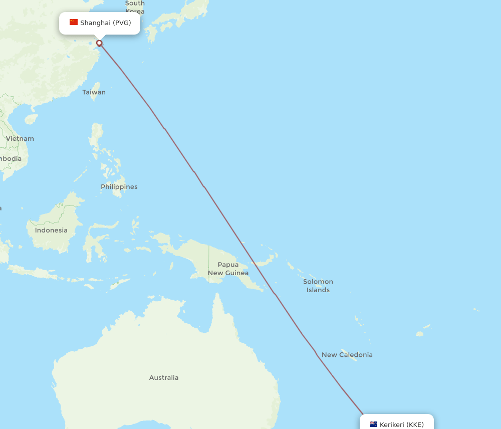 PVG-KKE flight routes