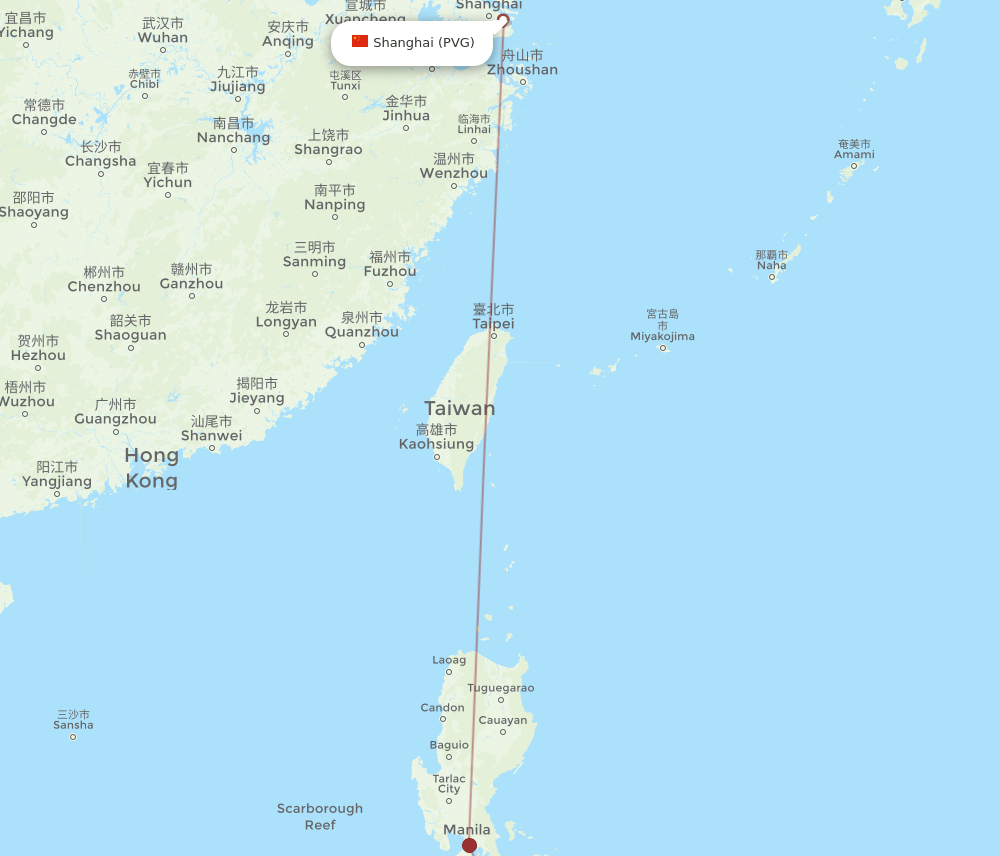 PVG-KLO flight routes