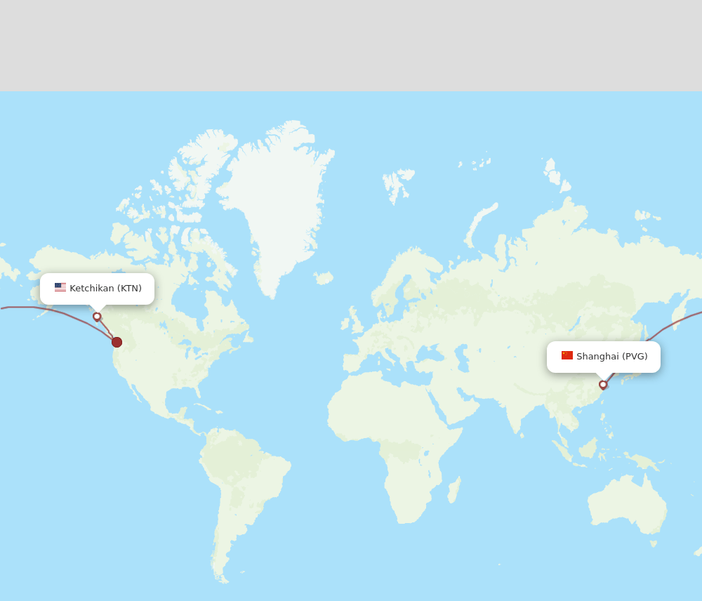 PVG-KTN flight routes