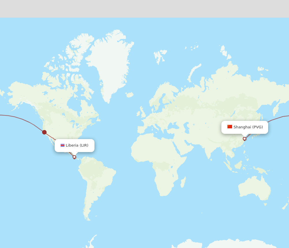 PVG-LIR flight routes