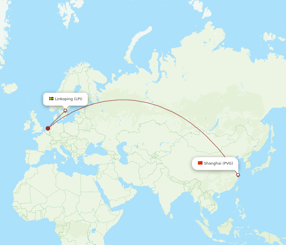 PVG-LPI flight routes