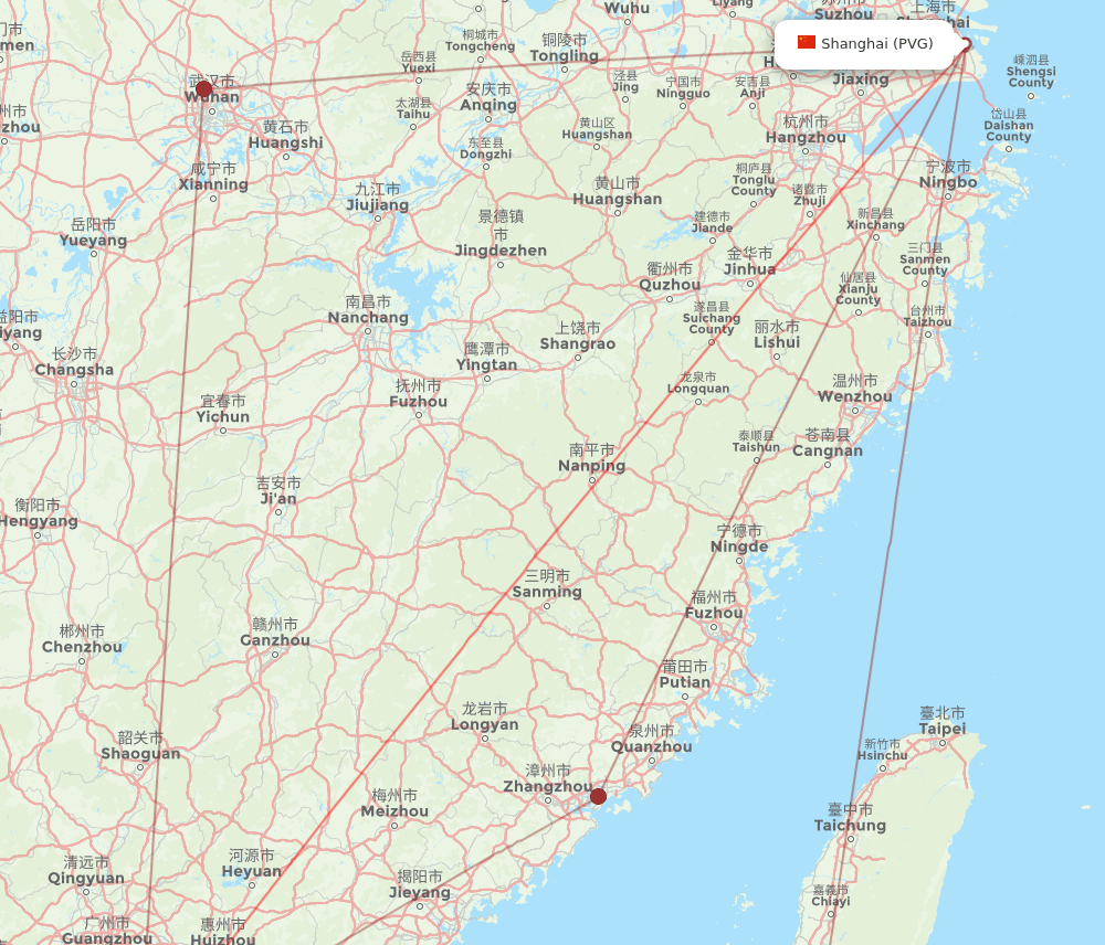 PVG-MFM flight routes